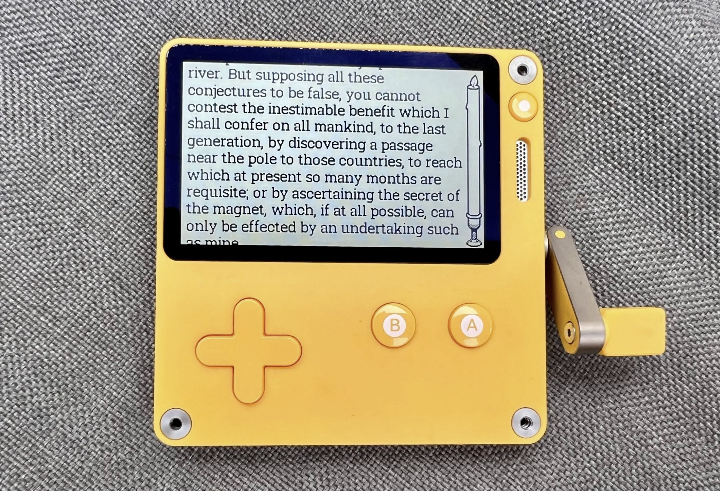 Playdate遊戲機搖身一變成為電子書閱讀器,用旋轉手把翻頁吧!