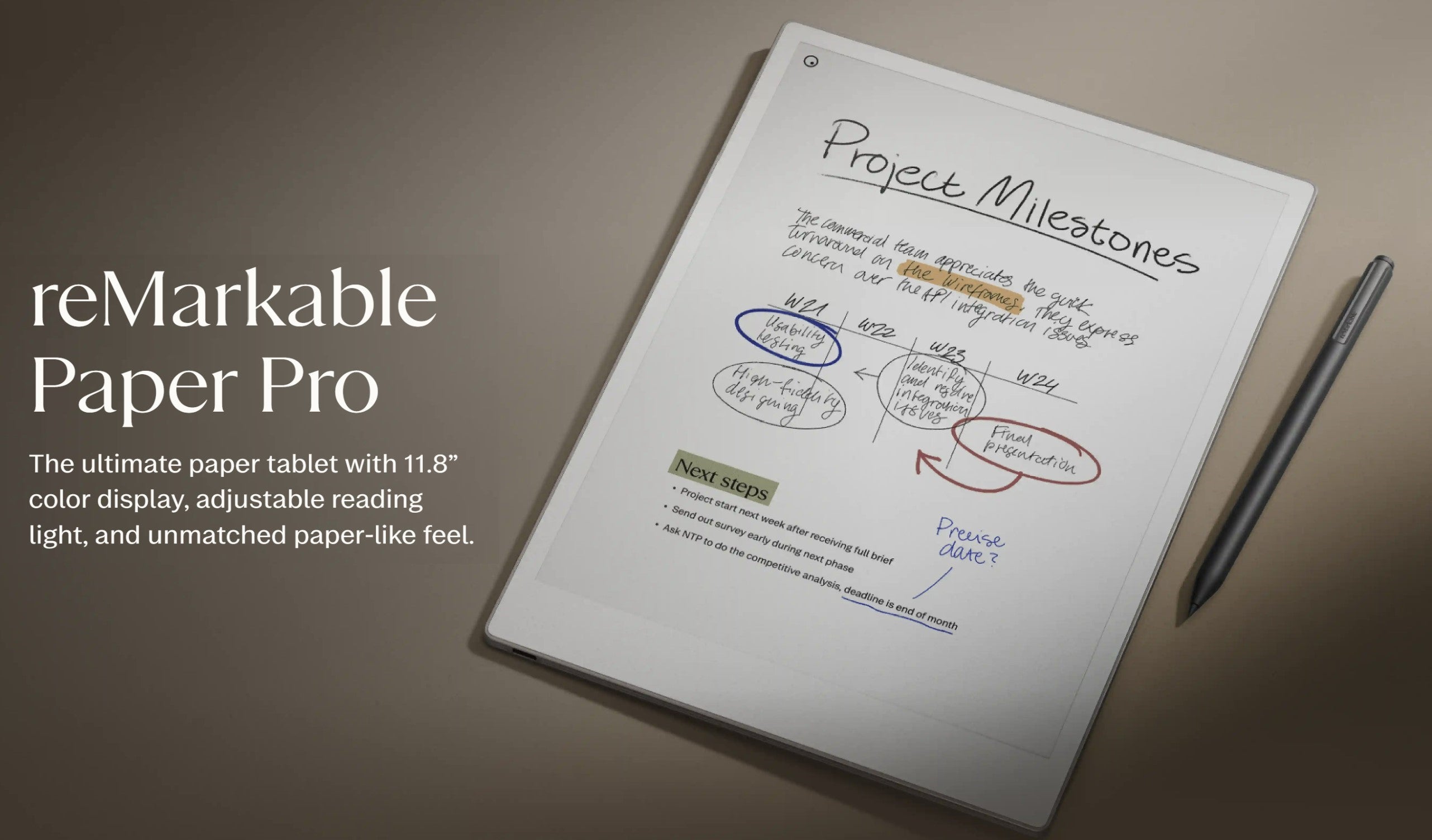 E-Ink新品:reMarkable最新推出採用E-Ink Gallery 3技術,11.8吋彩色電子紙平板Paper Pro
