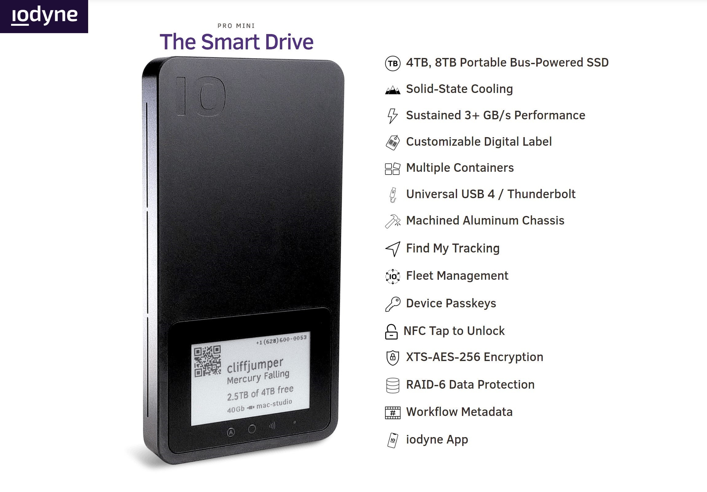 E-Ink新品:Iodyne Pro Mini便攜SSD,內建E-paper顯示屏與AirJet冷卻技術