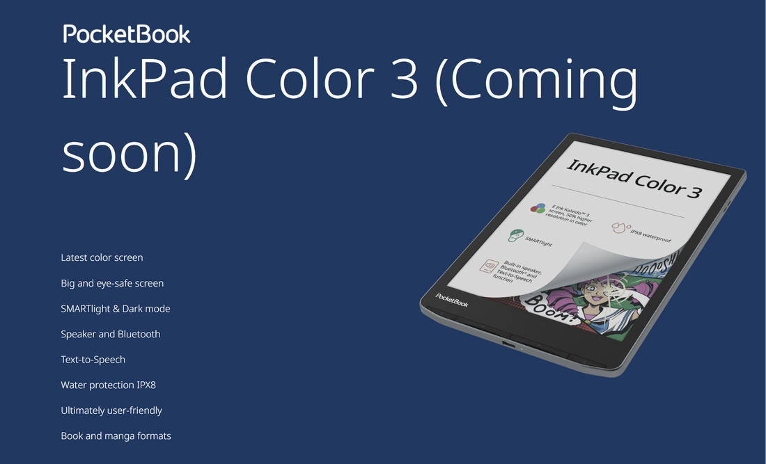 E-Ink新品：事隔三月，PocketBook宣布將推出全新7.8吋Kaleido 3彩機InkPad Color 3