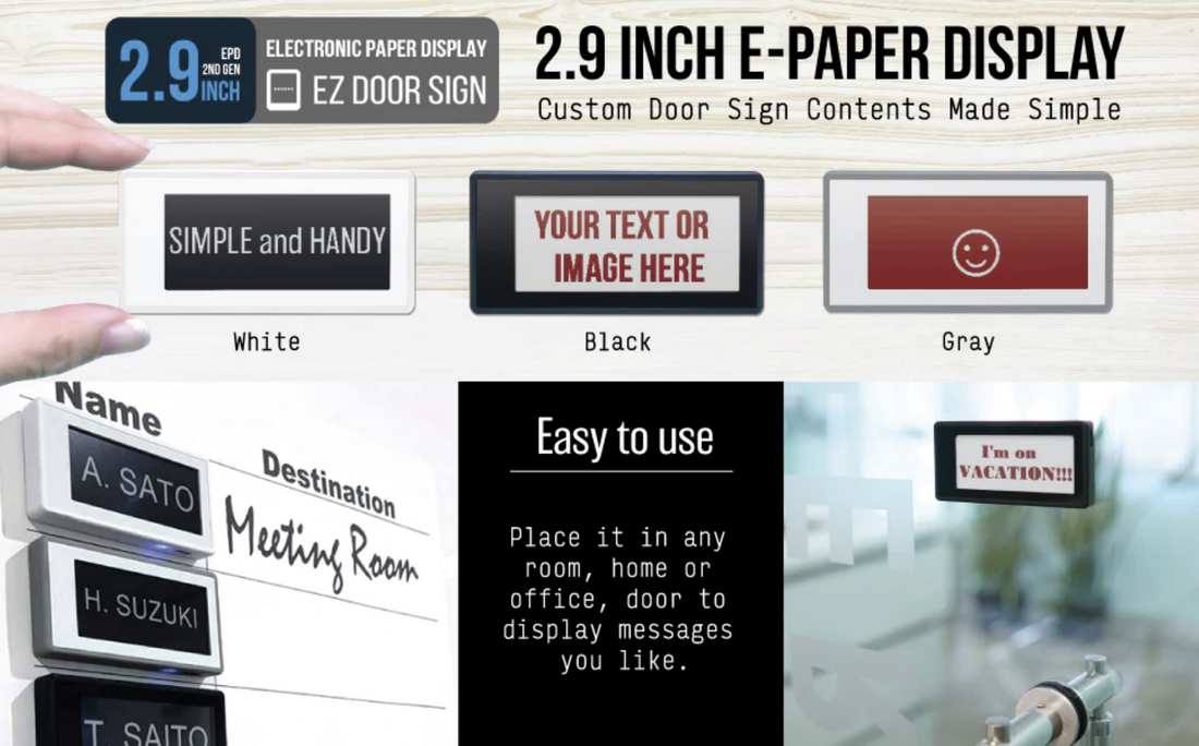 E-Ink產品：EZ Door Sign(2nd Gen)──小巧電子標籤，豐富您的日常生活