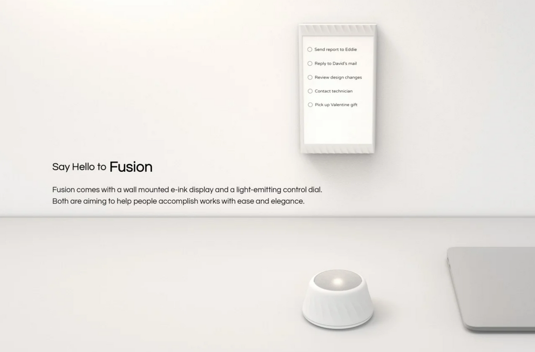 概念產品介紹：Fusion──E Ink牆面顯示屏和桌面轉盤帶來數字和模擬的生產力融合